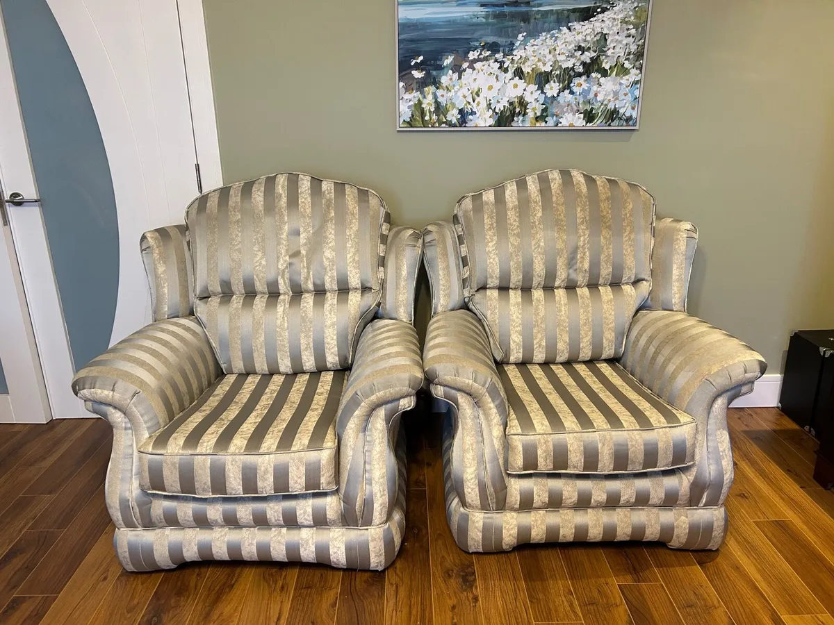 3 piece suite and 2 arm chairs