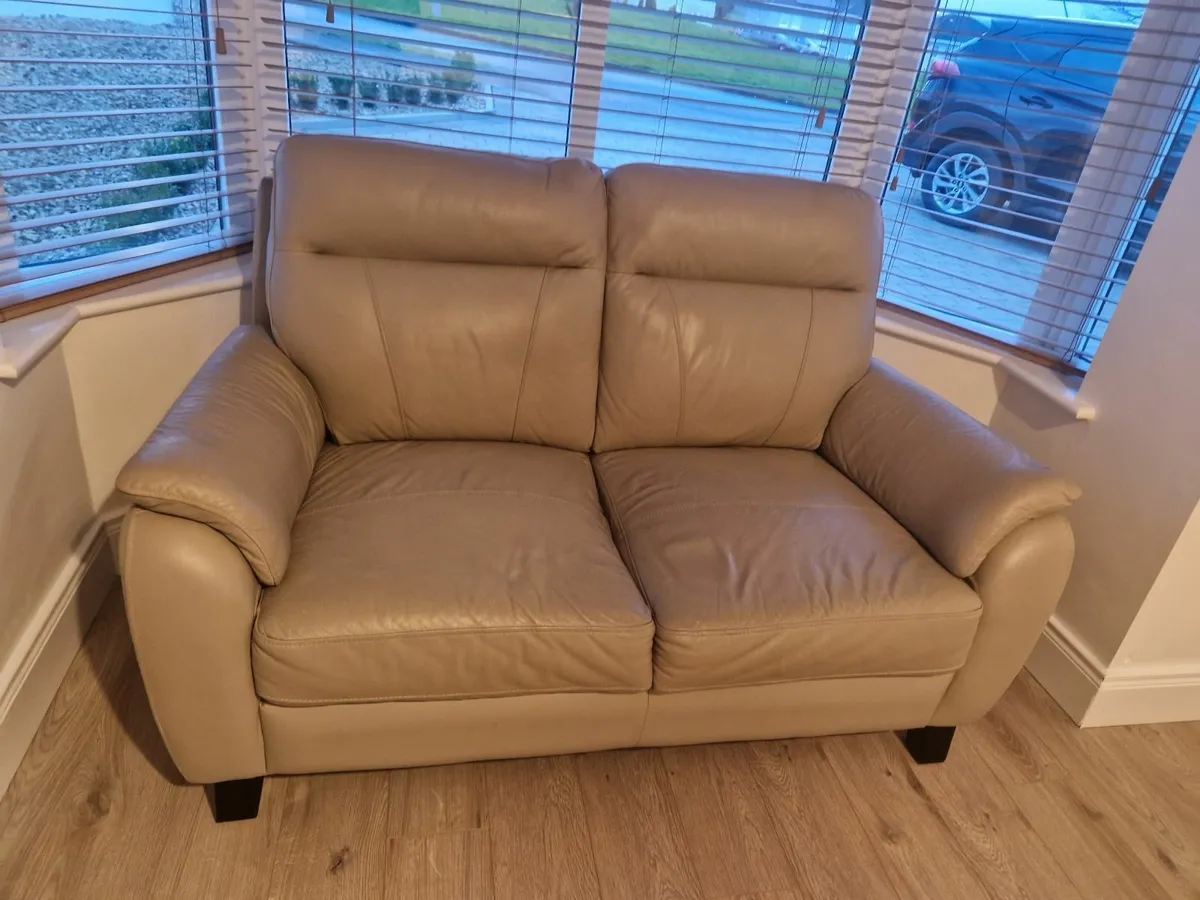 3 and 2 seater leather couch